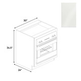 Blanco Gloss - Base Oven Cabinet - 30"W x 34.5"H x 24"D - Pre Assembled - Frameless Cabinet - BUILDMYPLACE