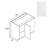 Blanco Gloss - Blind Corner Base Cabinet - 42"W x 34.5"H x 24"D - Pre Assembled - Frameless Cabinet - BUILDMYPLACE