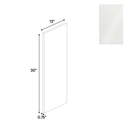 Blanco Gloss - Finished End Wall Panel - 13"W x 30"H x 0.75"D - Pre Assembled - Frameless Cabinet - BUILDMYPLACE