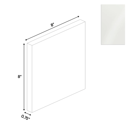 Blanco Gloss - Sample Door - 8"W x 8"H x 0.75"D - Pre Assembled - Frameless Cabinet - BUILDMYPLACE