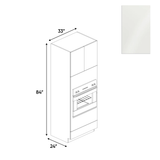 Blanco Gloss - Tall Oven Cabinet - 33"W x 84"H x 24"D - Pre Assembled - Frameless Cabinet - BUILDMYPLACE