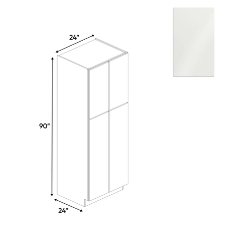 Blanco Gloss - Tall Pantry Cabinet - 24"W x 90"H x 24"D - Pre Assembled - Frameless Cabinet - BUILDMYPLACE