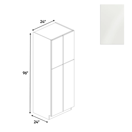 Blanco Gloss - Tall Pantry Cabinet - 24"W x 96"H x 24"D - Pre Assembled - Frameless Cabinet - BUILDMYPLACE