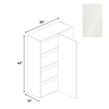 Blanco Gloss - Wall Blind Corner Cabinet - 30