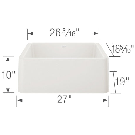 Blanco Ikon 27 inch Apron Single Basin Farmhouse Kitchen Sink - BUILDMYPLACE