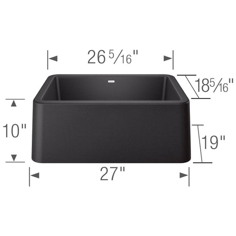 Blanco Ikon 27 inch Apron Single Basin Farmhouse Kitchen Sink - BUILDMYPLACE