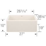Blanco Ikon 27 inch Apron Single Basin Farmhouse Kitchen Sink - BUILDMYPLACE
