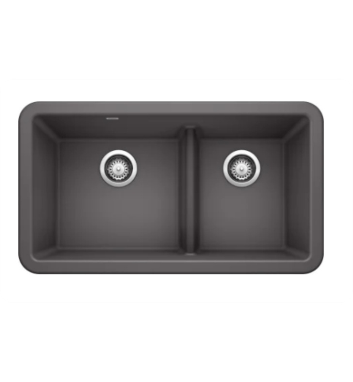 Blanco Ikon 33" Farmhouse Double Basin Silgranit Kitchen Sink - BUILDMYPLACE