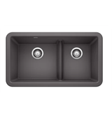 Blanco Ikon 33" Farmhouse Double Basin Silgranit Kitchen Sink - BUILDMYPLACE