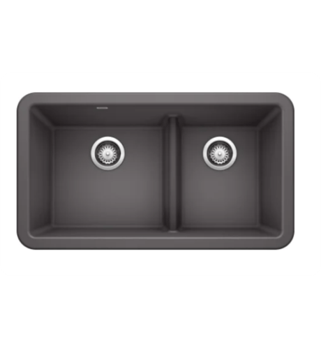 Blanco Ikon 33" Farmhouse Double Basin Silgranit Kitchen Sink - BUILDMYPLACE