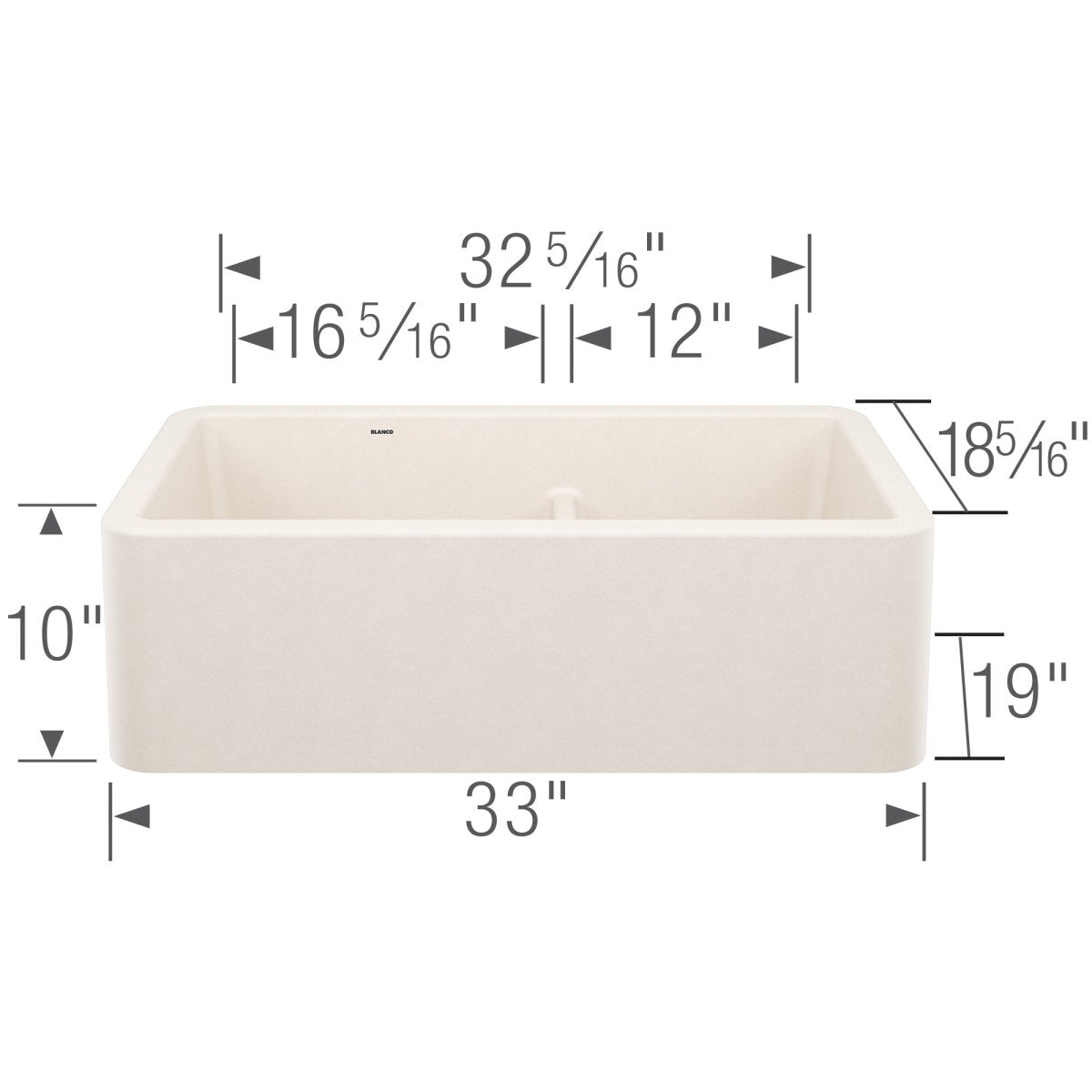 Blanco Ikon 33" Farmhouse Double Basin Silgranit Kitchen Sink - BUILDMYPLACE