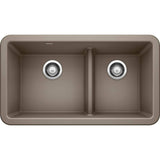 Blanco Ikon 33" Farmhouse Double Basin Silgranit Kitchen Sink - BUILDMYPLACE