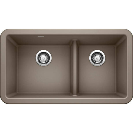 Blanco Ikon 33" Farmhouse Double Basin Silgranit Kitchen Sink - BUILDMYPLACE