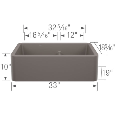 Blanco Ikon 33" Farmhouse Double Basin Silgranit Kitchen Sink - BUILDMYPLACE