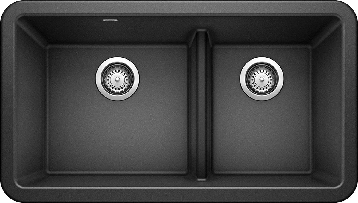 Blanco Ikon 33" Farmhouse Double Basin Silgranit Kitchen Sink - BUILDMYPLACE