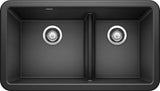 Blanco Ikon 33" Farmhouse Double Basin Silgranit Kitchen Sink - BUILDMYPLACE