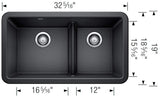 Blanco Ikon 33" Farmhouse Double Basin Silgranit Kitchen Sink - BUILDMYPLACE