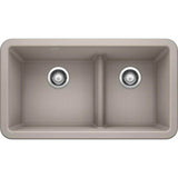 Blanco Ikon 33" Farmhouse Double Basin Silgranit Kitchen Sink - BUILDMYPLACE