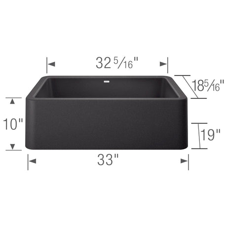Blanco Ikon 33 Inch Silgranit Apron - Front Farmhouse Kitchen Sink - BUILDMYPLACE