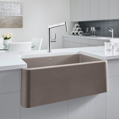 Blanco Ikon 33 Inch Silgranit Apron - Front Farmhouse Kitchen Sink - BUILDMYPLACE