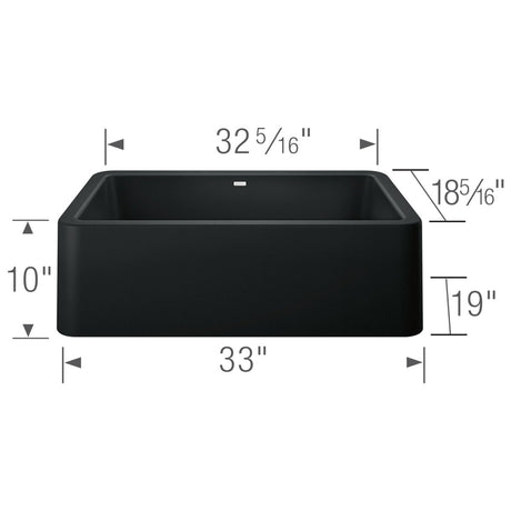 Blanco Ikon 33 Inch Silgranit Apron - Front Farmhouse Kitchen Sink - BUILDMYPLACE