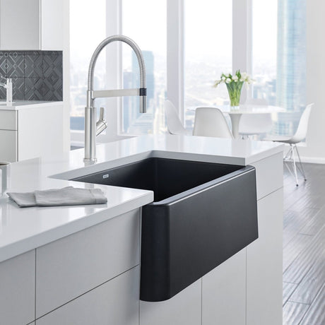 Blanco Ikon 33 Inch Silgranit Apron - Front Farmhouse Kitchen Sink - BUILDMYPLACE
