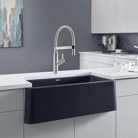 Blanco Ikon 33 Inch Silgranit Apron - Front Farmhouse Kitchen Sink - BUILDMYPLACE