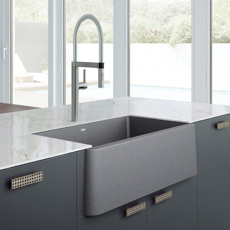 Blanco Ikon 33 Inch Silgranit Apron - Front Farmhouse Kitchen Sink - BUILDMYPLACE