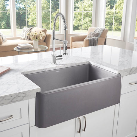Blanco Ikon 33 Inch Silgranit Apron - Front Farmhouse Kitchen Sink - BUILDMYPLACE