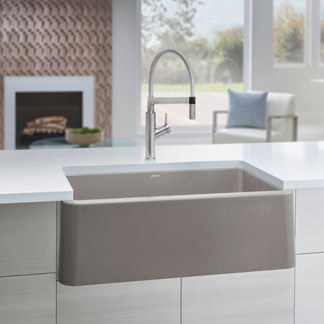 Blanco Ikon 33 Inch Silgranit Apron - Front Farmhouse Kitchen Sink - BUILDMYPLACE