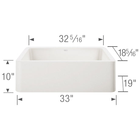 Blanco Ikon 33 Inch Silgranit Apron - Front Farmhouse Kitchen Sink - BUILDMYPLACE