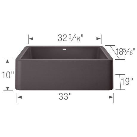 Blanco Ikon 33 Inch Silgranit Apron - Front Farmhouse Kitchen Sink - BUILDMYPLACE