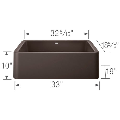Blanco Ikon 33 Inch Silgranit Apron - Front Farmhouse Kitchen Sink - BUILDMYPLACE