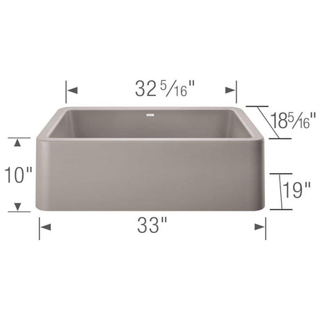 Blanco Ikon 33 Inch Silgranit Apron - Front Farmhouse Kitchen Sink - BUILDMYPLACE