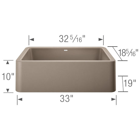 Blanco Ikon 33 Inch Silgranit Apron - Front Farmhouse Kitchen Sink - BUILDMYPLACE