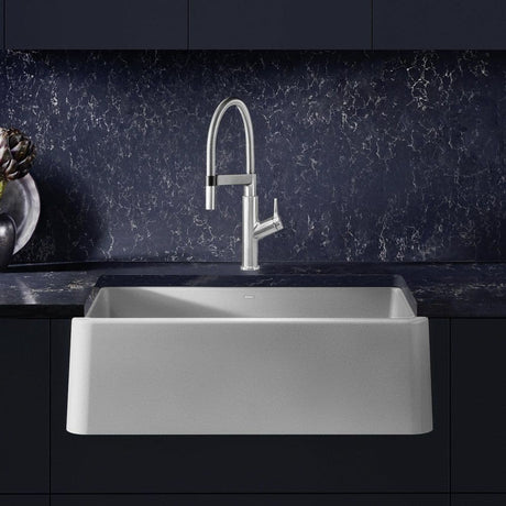 Blanco Ikon 33 Inch Silgranit Apron - Front Farmhouse Kitchen Sink - BUILDMYPLACE