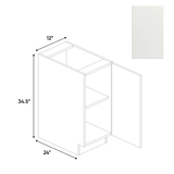 Blanco Matte - Base Full Height Cabinet - 12"W x 34.5"H x 24"D - Pre Assembled - Frameless Cabinet - BUILDMYPLACE