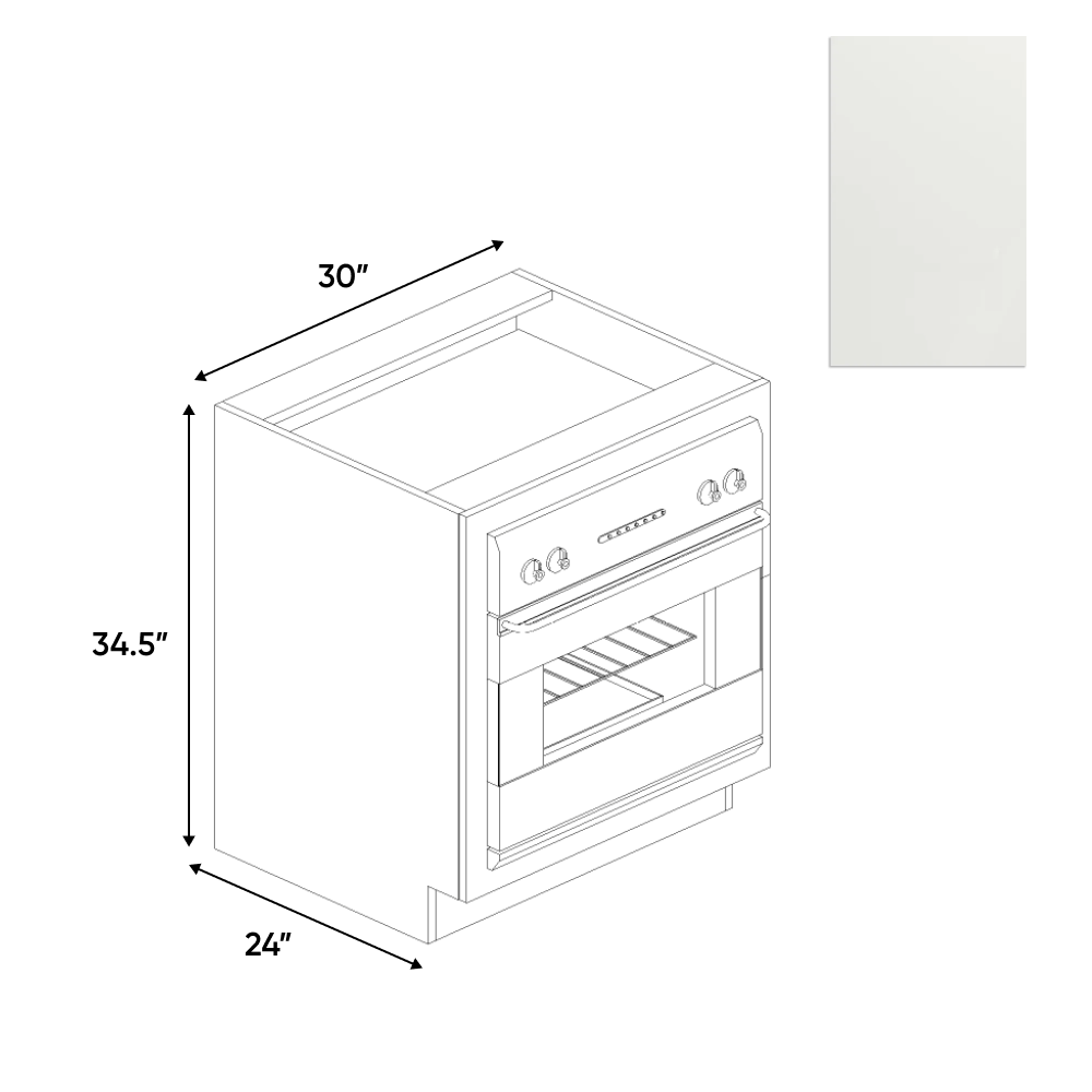 Blanco Matte - Base Oven Cabinet - 30"W x 34.5"H x 24"D - Pre Assembled - Frameless Cabinet - BUILDMYPLACE