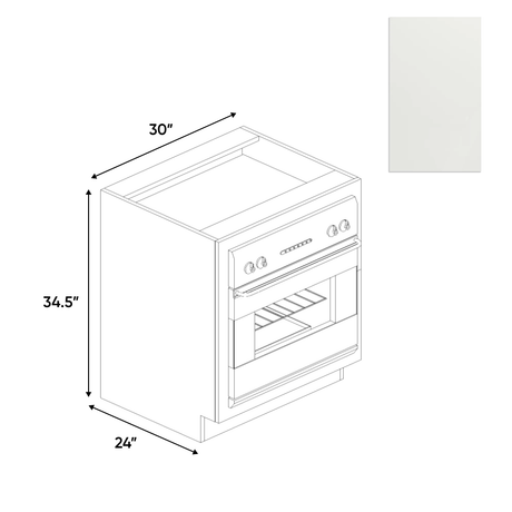 Blanco Matte - Base Oven Cabinet - 30"W x 34.5"H x 24"D - Pre Assembled - Frameless Cabinet - BUILDMYPLACE