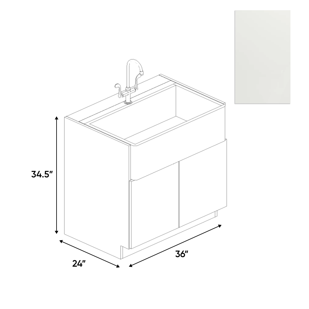 Blanco Matte - Farm Sink Base Cabinet - 36"W x 34.5"H x 24"D - Pre Assembled - Frameless Cabinet - BUILDMYPLACE