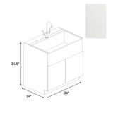 Blanco Matte - Farm Sink Base Cabinet - 36"W x 34.5"H x 24"D - Pre Assembled - Frameless Cabinet - BUILDMYPLACE