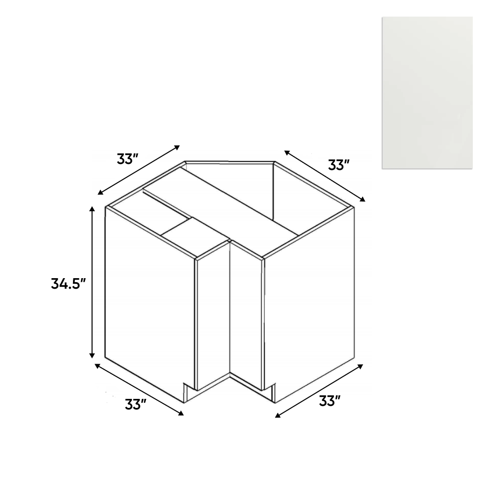 Blanco Matte - Lazy Susan Base Cabinet - 33"W x 34.5"H x 33"D - Pre Assembled - Frameless Cabinet - BUILDMYPLACE