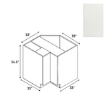 Blanco Matte - Lazy Susan Base Cabinet - 33"W x 34.5"H x 33"D - Pre Assembled - Frameless Cabinet - BUILDMYPLACE