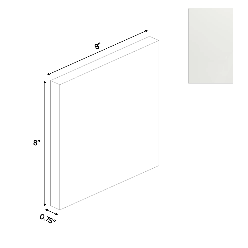 Blanco Matte - Sample Door - 8"W x 8"H x 0.75"D - Pre Assembled - Frameless Cabinet - BUILDMYPLACE