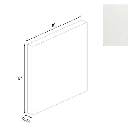 Blanco Matte - Sample Door - 8"W x 8"H x 0.75"D - Pre Assembled - Frameless Cabinet - BUILDMYPLACE