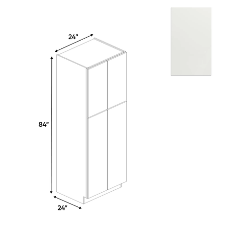 Blanco Matte - Tall Pantry Cabinet - 24"W x 84"H x 24"D - Pre Assembled - Frameless Cabinet - BUILDMYPLACE