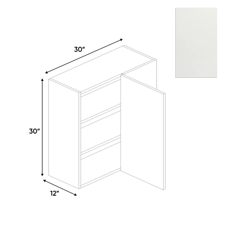 Blanco Matte - Wall Blind Corner Cabinet - 30"W x 30"H x 12"D - Pre Assembled - Frameless Cabinet - BUILDMYPLACE