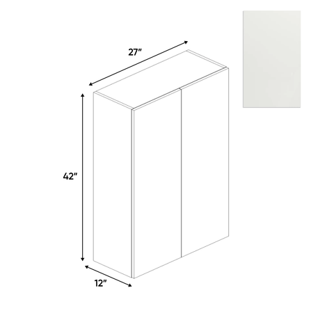 Blanco Matte - Wall Cabinet - 27"W x 42"H x 12"D - Pre Assembled - Frameless Cabinet - BUILDMYPLACE