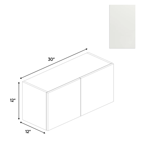 Blanco Matte - Wall Cabinet - 30"W x 12"H x 12"D - Pre Assembled - Frameless Cabinet - BUILDMYPLACE