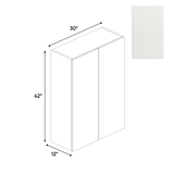 Blanco Matte - Wall Cabinet - 30"W x 42"H x 12"D - Pre Assembled - Frameless Cabinet - BUILDMYPLACE